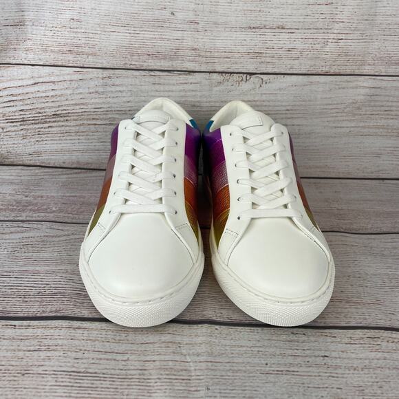 Kurt Geiger London Lane Womens Sz 40.5 (9.5) Striped Sneakers Metallic Rainbow - Picture 3 of 12